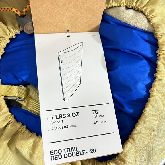 NWT North Face Eco Trail Double 2 Person 20F / -7C Sleeping Bag Regular RH Blue - Picture 4 of 6